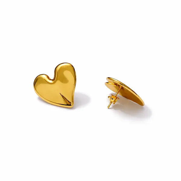 Gold_Plated_Anti_tarnish_Chunky_Puffy_Heart_Stud_Earrings_For_Women
